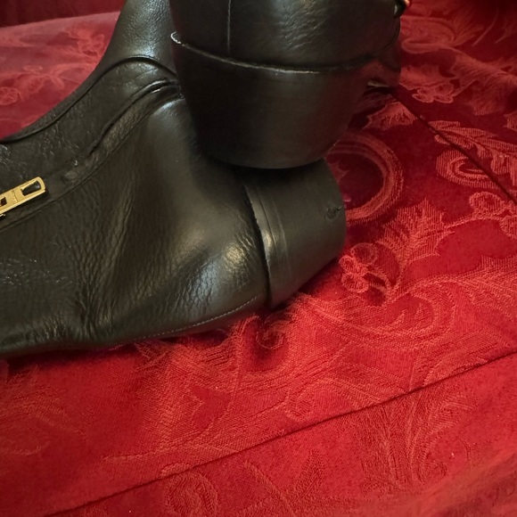 Coach Anklet boots Women’s Black Leather Chain Designer Size 91/2 - Picture 2 of 7